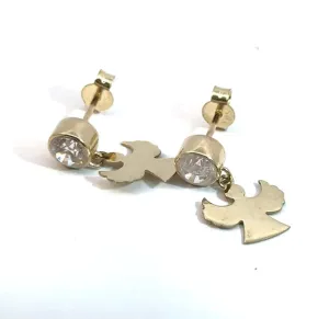 Lesotho Jewellery 14k Gold Earring with Fashion Stone for Women - 2.64 Grams