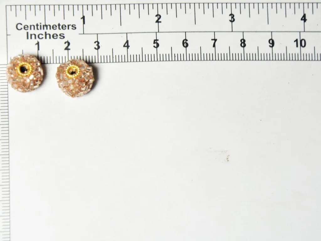Light Peach Spherical Beaded Clay Beads