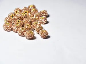 Light Peach Spherical Beaded Clay Beads