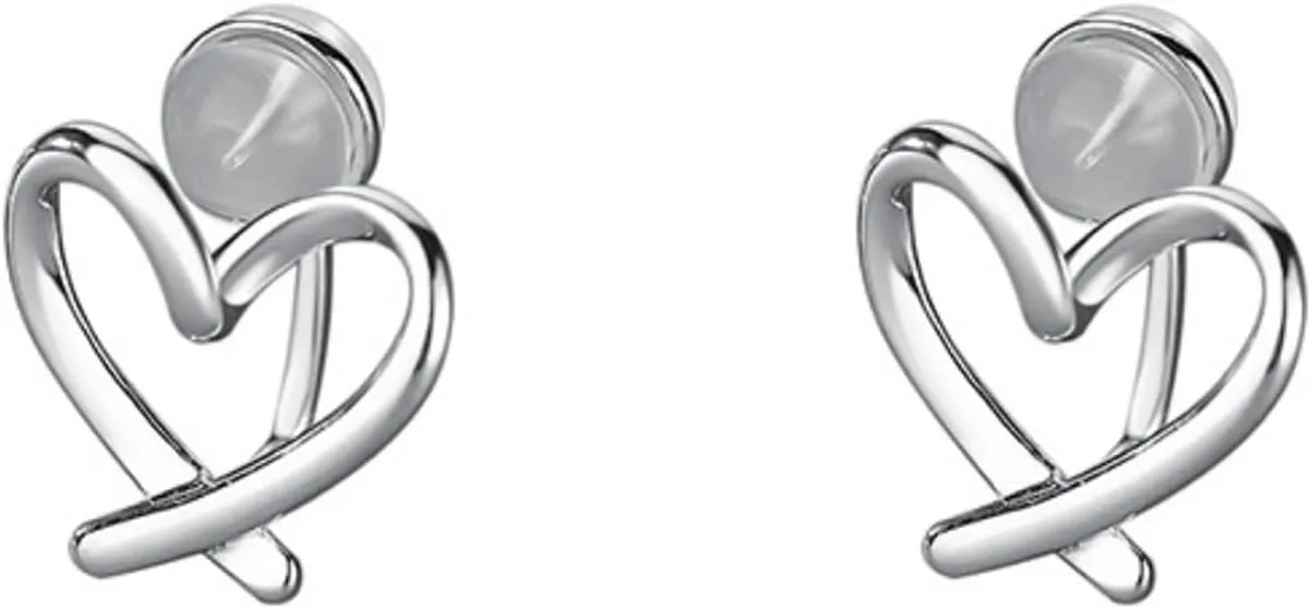 Lightweight Heart Clip On Earrings | S925 Sterling Silver Dainty Hollow Heart Clip-On Earrings Hypoallergenic Gift for Women