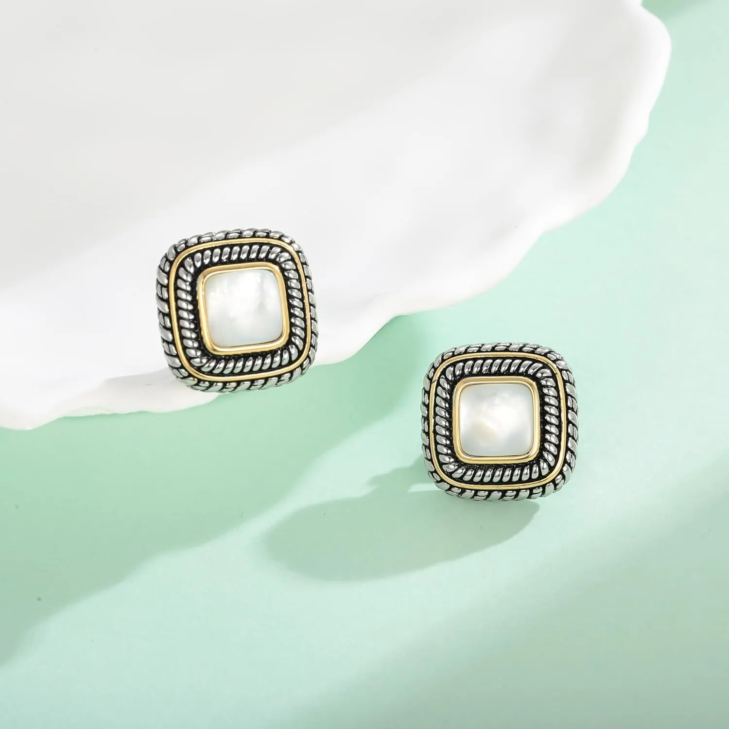 LILIE&WHITE Antique Gold Clip On Hoop Earrings for Women Non Pierced Clip on Earrings with Interwoven Textured Jewelry Gifts