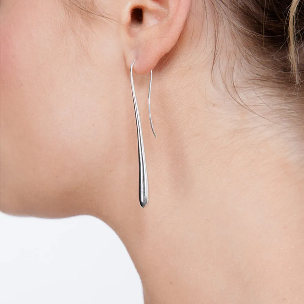 Long Solid Drop Earrings