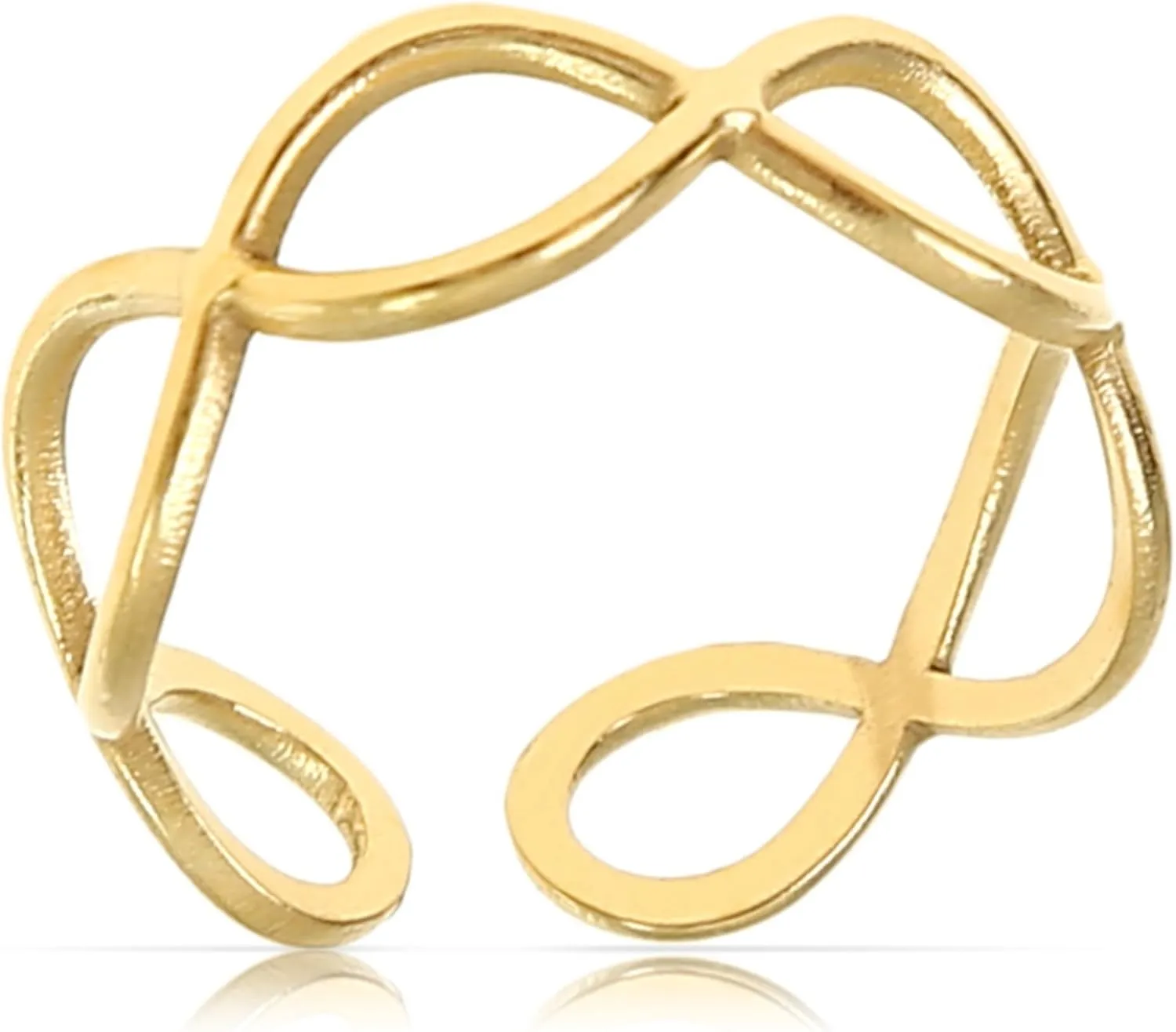 Made by Nami Stainless Steel Gold Adjustable Rings for Women Stackable Chunky Gold Rings for Women