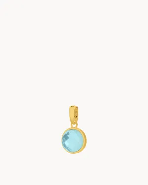 March Birthstone Peace Signature Pendant, Gold