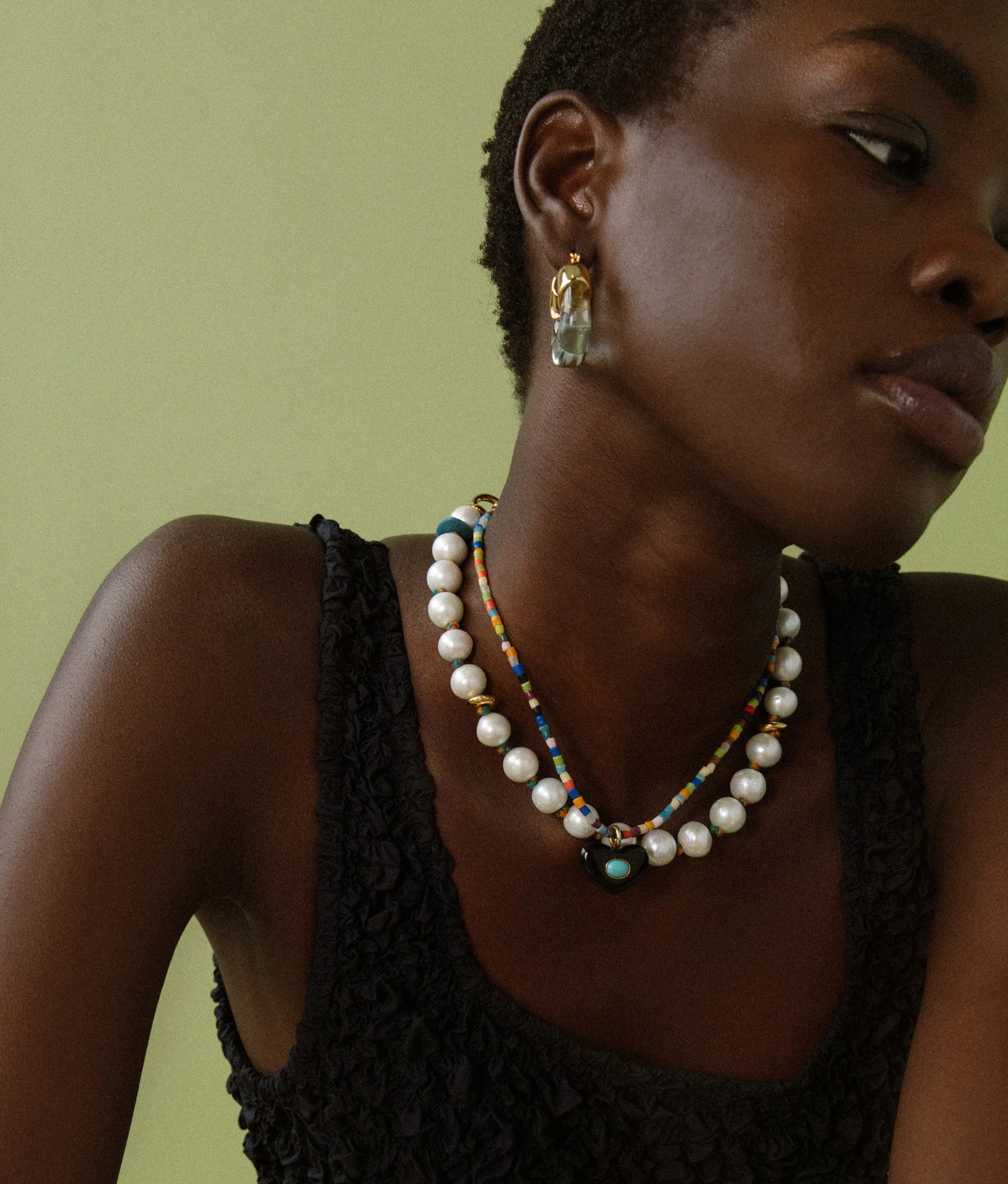 Martina Heart Necklace in Rainbow