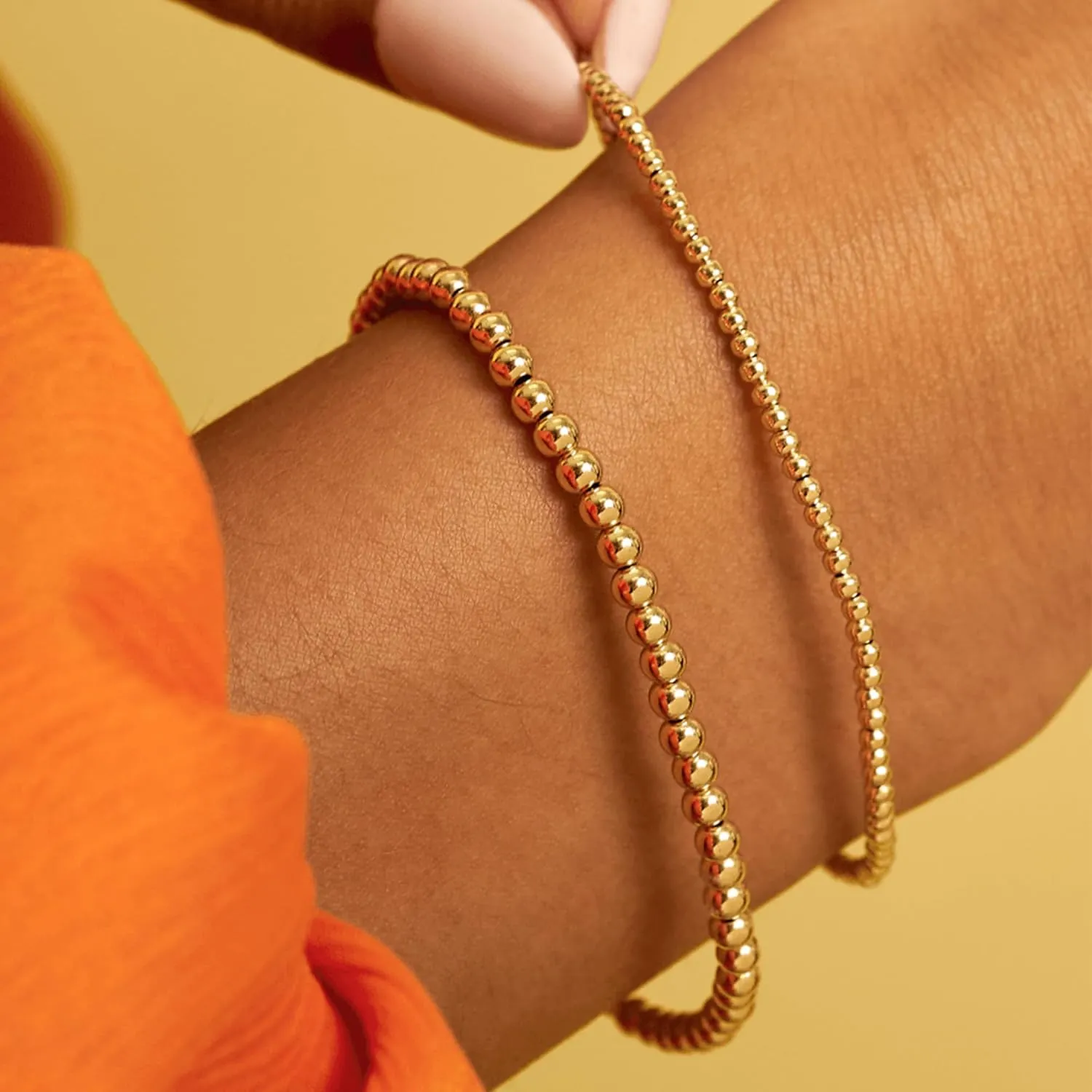 MBW Dainty Gold Bracelets for Women, 14K Gold Plated Chain Bracelet Stack for Women Trendy Gold Stackable Bracelets Set Cute Link Bracelet Manimilist Waterproof Adjustable Jewelry for her