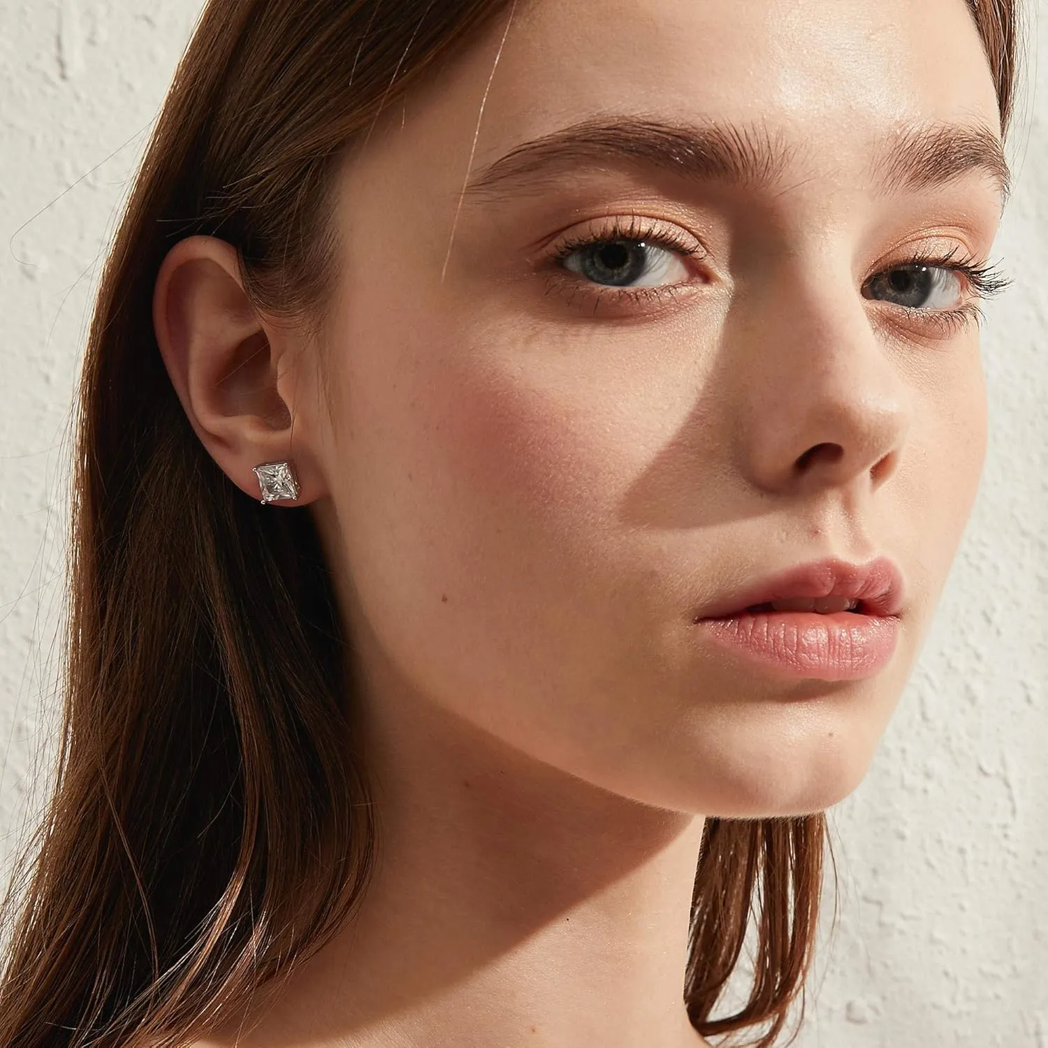 Men Stud Earrings 925 Sterling Silver Stud Earrings for Women/Men, Stud Earring with 5A  Cubic Zirconia Hypoallergenic Earrings for Unisex 4MM-8MM