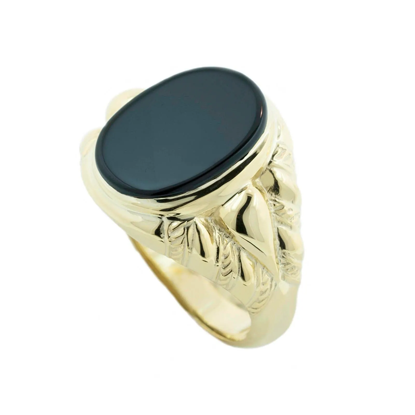 Men's Oval Shape Black Onyx Ring