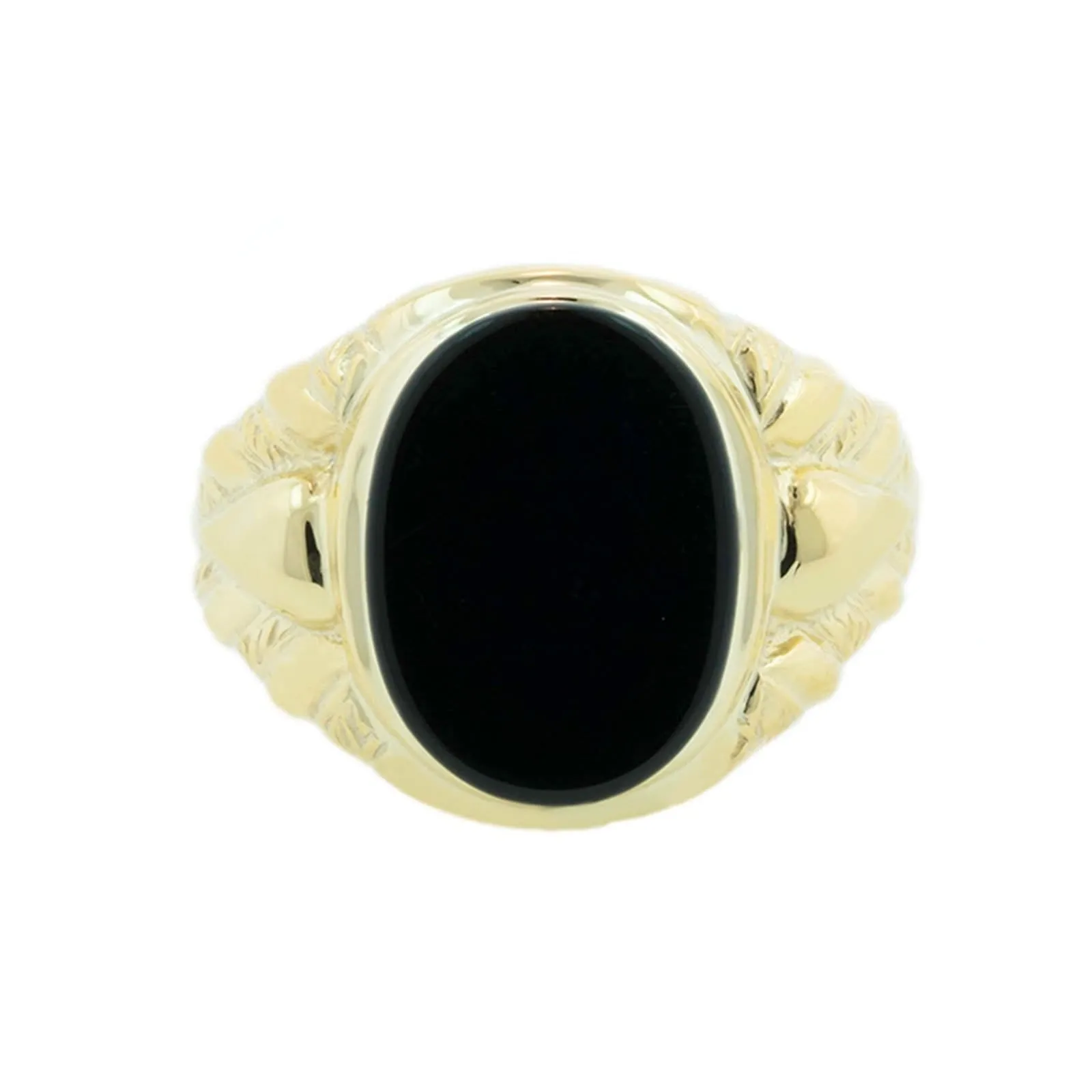 Men's Oval Shape Black Onyx Ring