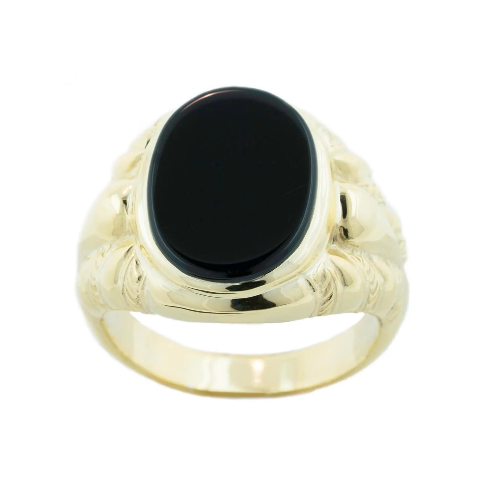 Men's Oval Shape Black Onyx Ring