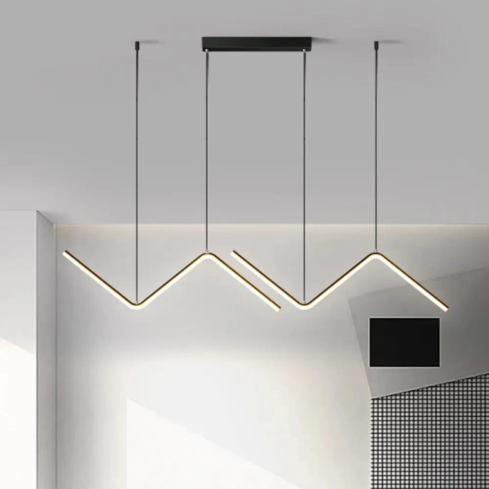 Metal Multi-Pendant Black/Gold LED Ceiling Light in Warm/White