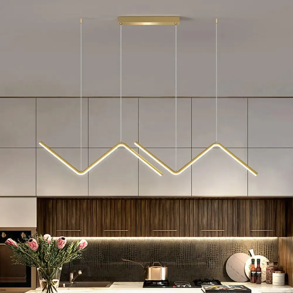 Metal Multi-Pendant Black/Gold LED Ceiling Light in Warm/White