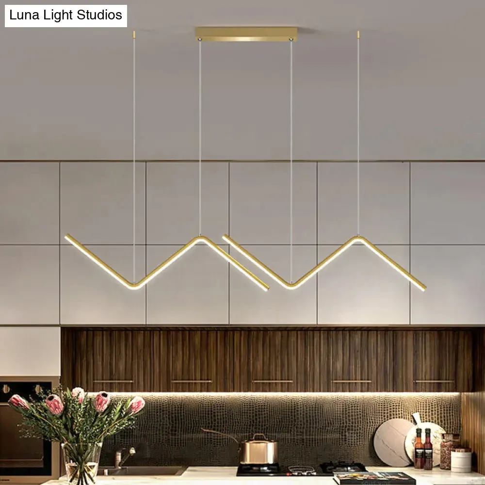 Metal Multi-Pendant Black/Gold LED Ceiling Light in Warm/White