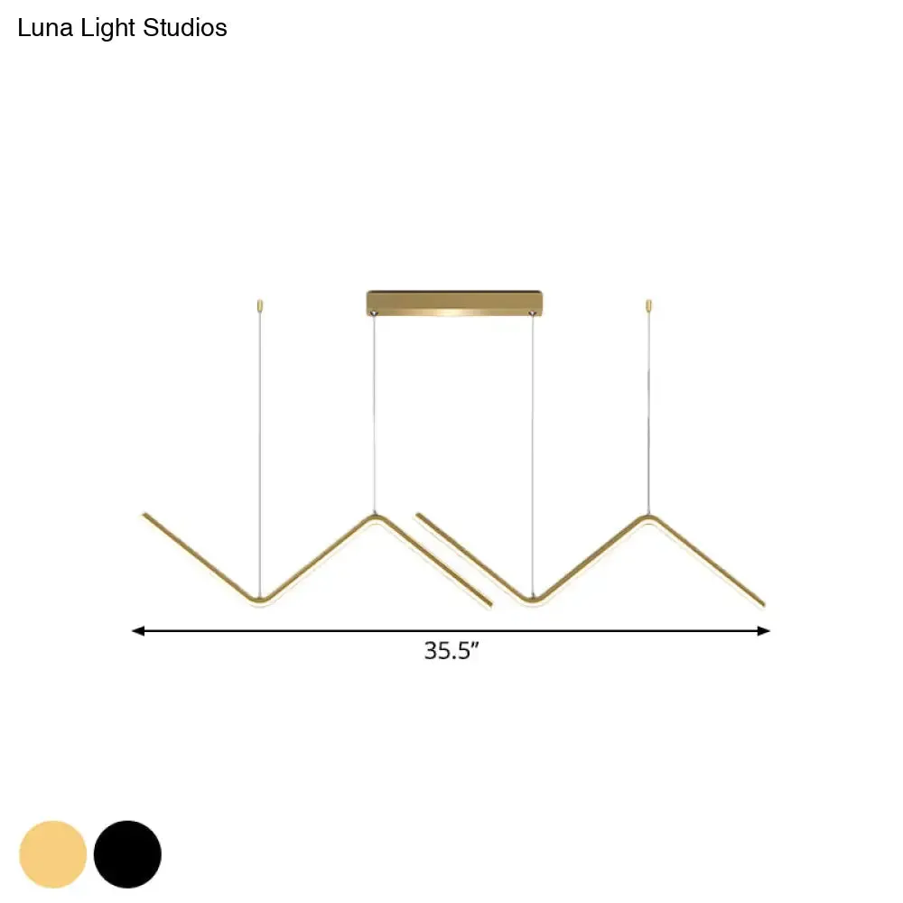 Metal Multi-Pendant Black/Gold LED Ceiling Light in Warm/White