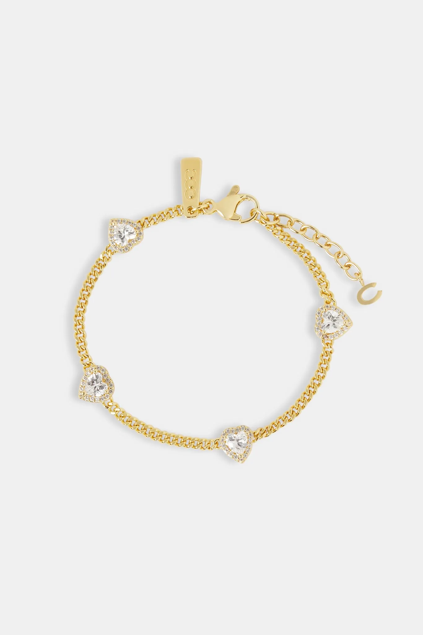 Micro Multi Heart Cuban Bracelet - 2.5mm