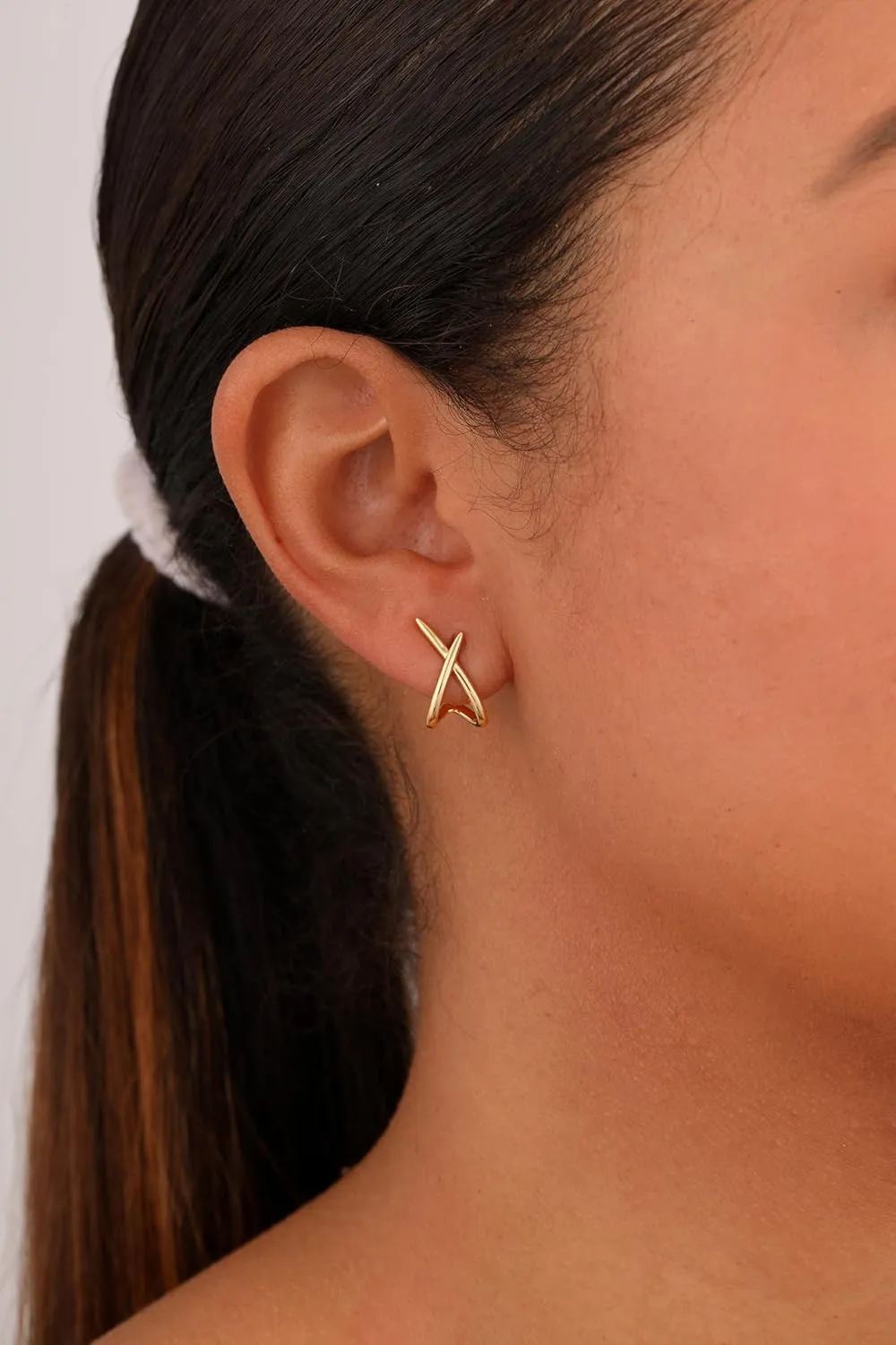 MIDEEO Gold Earrings for Women Trendy,14K Gold Stud Earrings Dainty Earrings Simple Minimalist Diamond Hypoallergenic Earring for Women Gifts