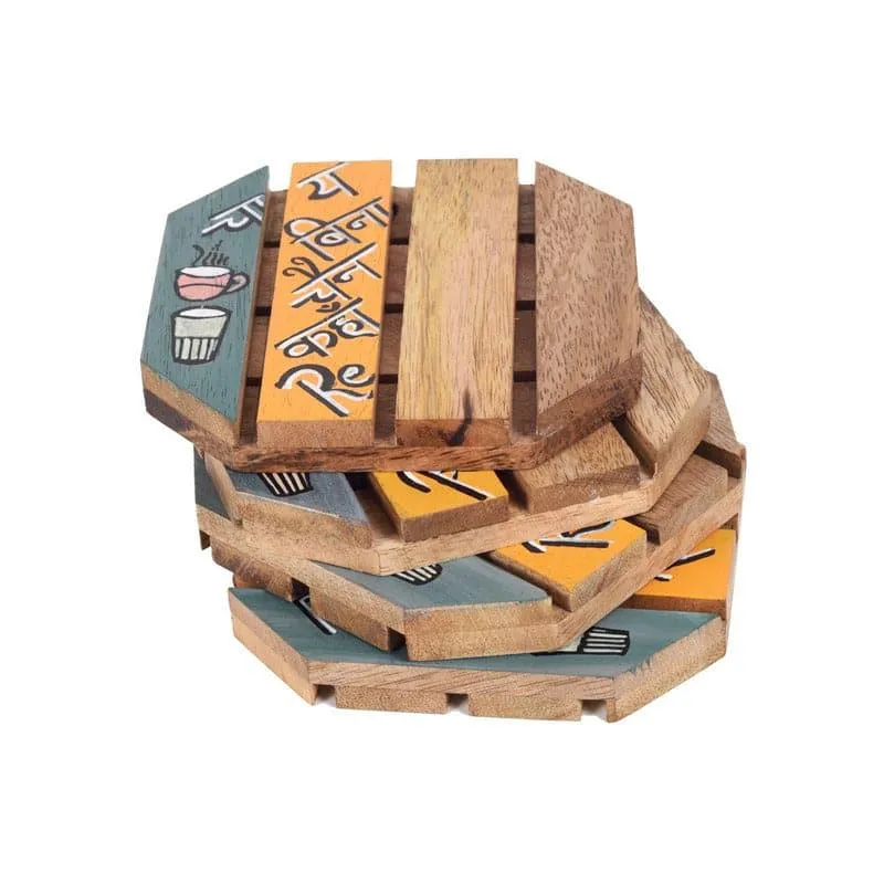 Mikhaya Wooden Coaster - Set Of Four