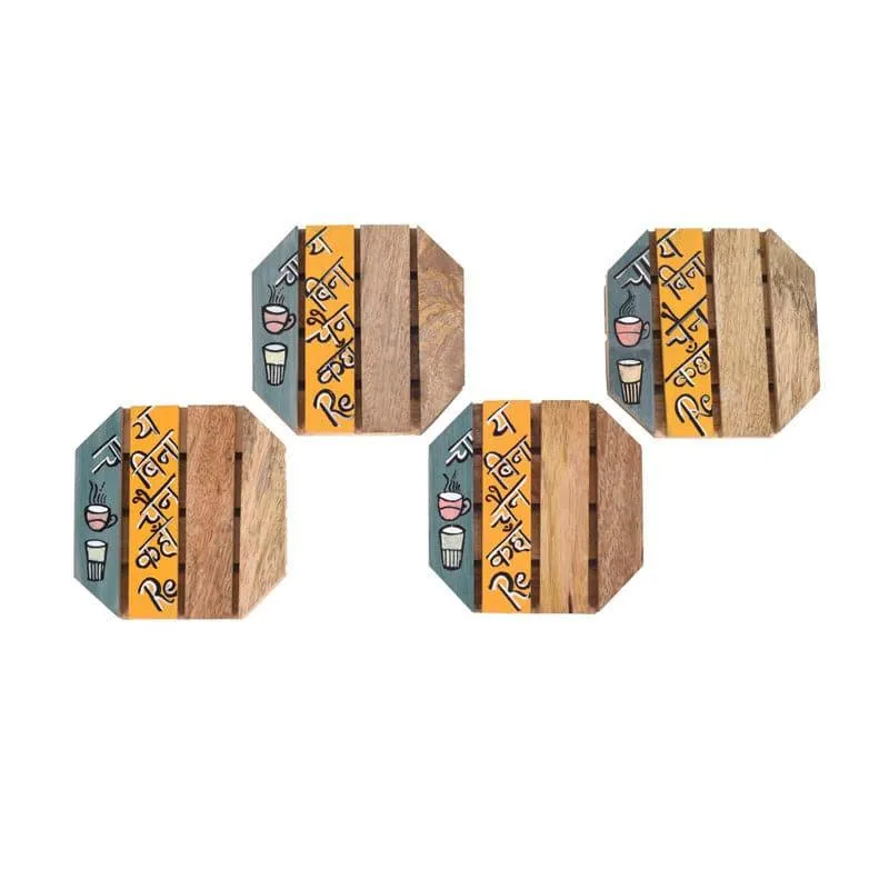 Mikhaya Wooden Coaster - Set Of Four