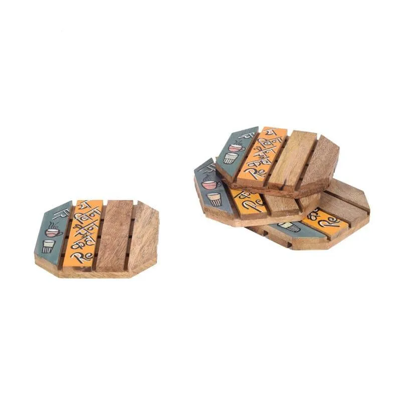 Mikhaya Wooden Coaster - Set Of Four