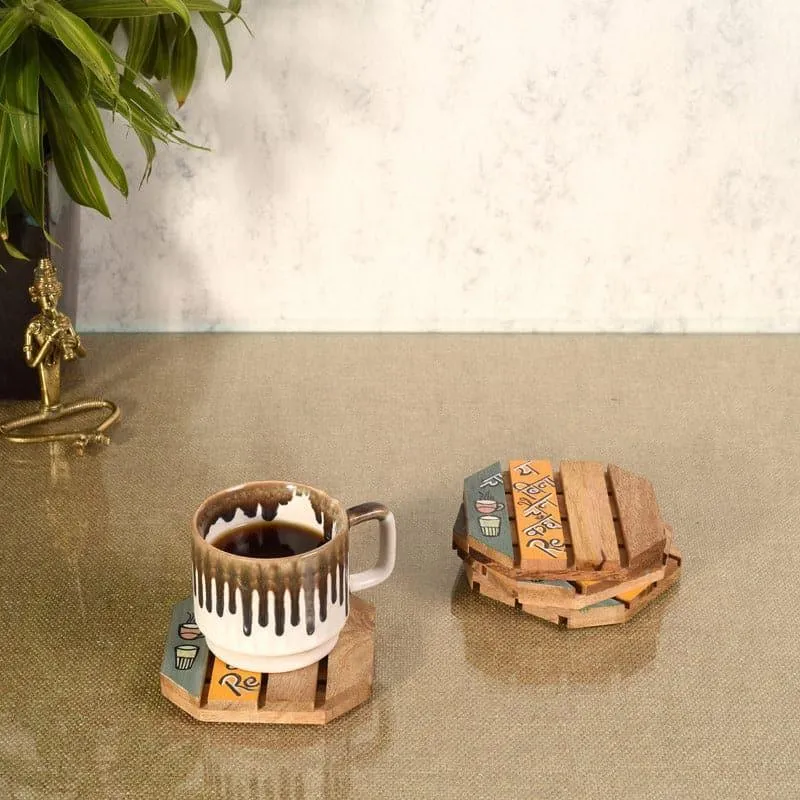 Mikhaya Wooden Coaster - Set Of Four