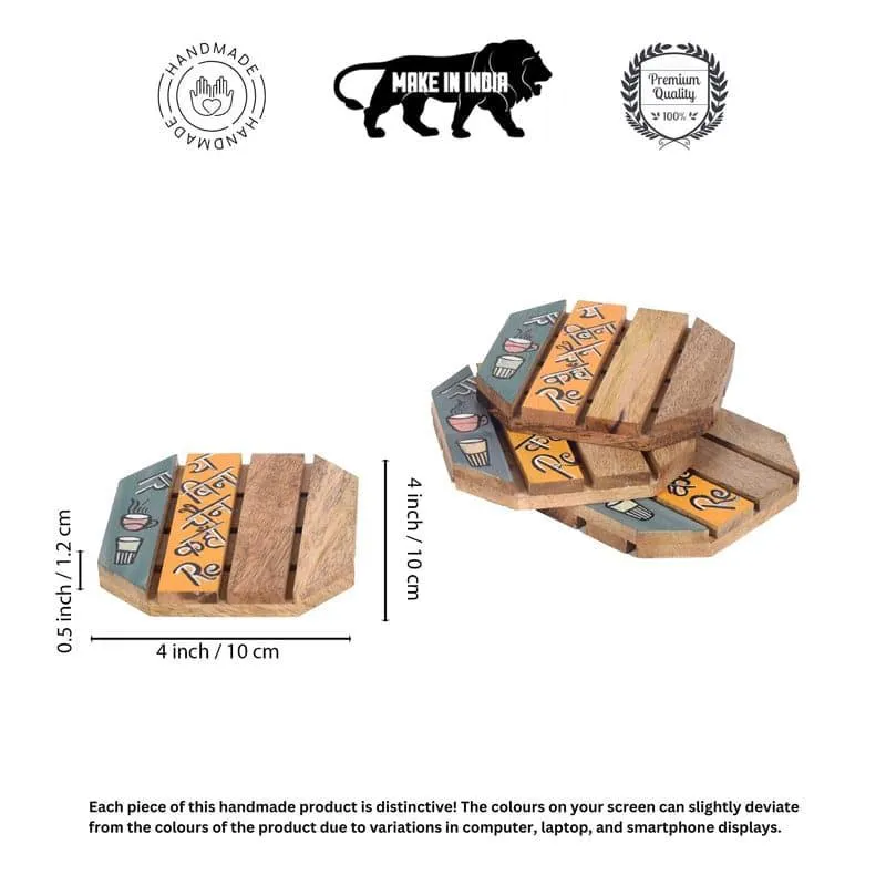 Mikhaya Wooden Coaster - Set Of Four