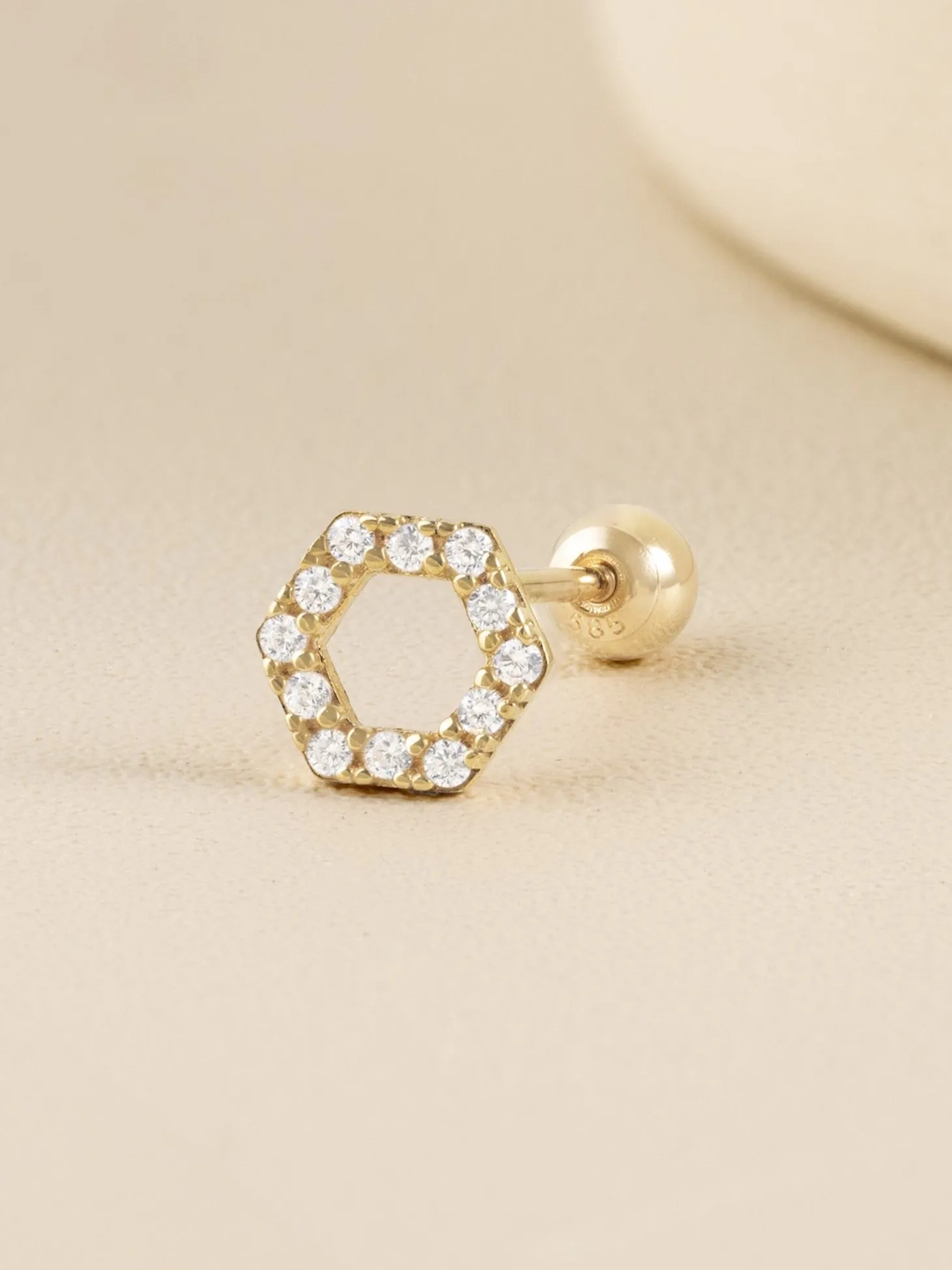 Mila Piercing in Yellow Gold with Cubic Zirconia