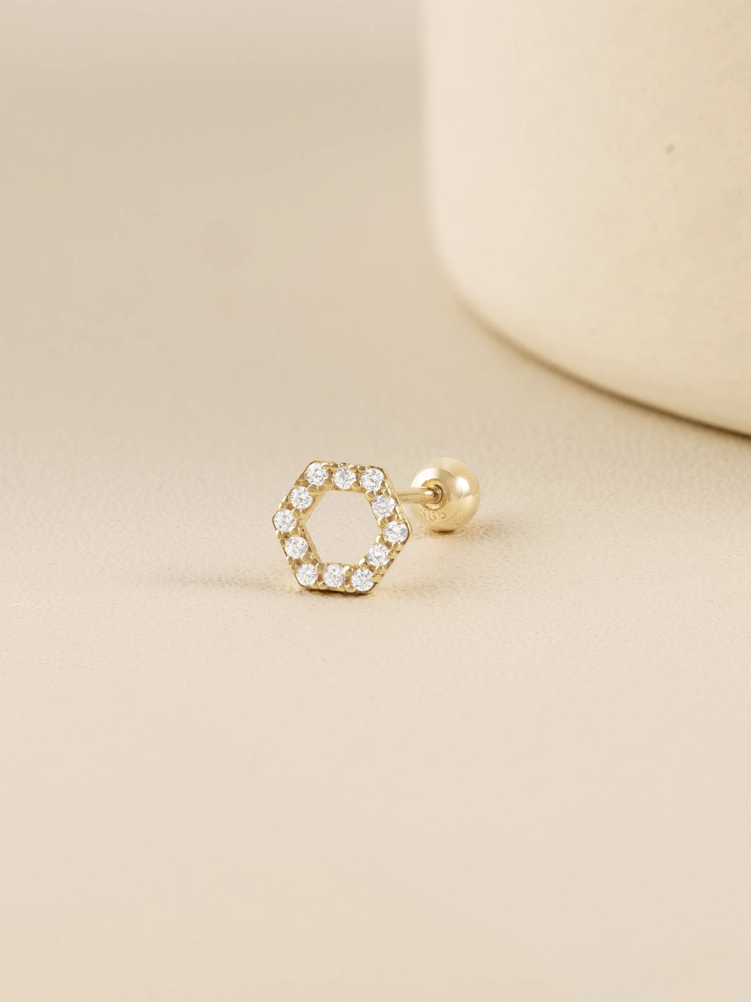 Mila Piercing in Yellow Gold with Cubic Zirconia