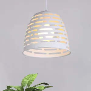Minimalist Iron Dining Table Pendant with Cloche Cutouts - White Ceiling Suspension Lighting