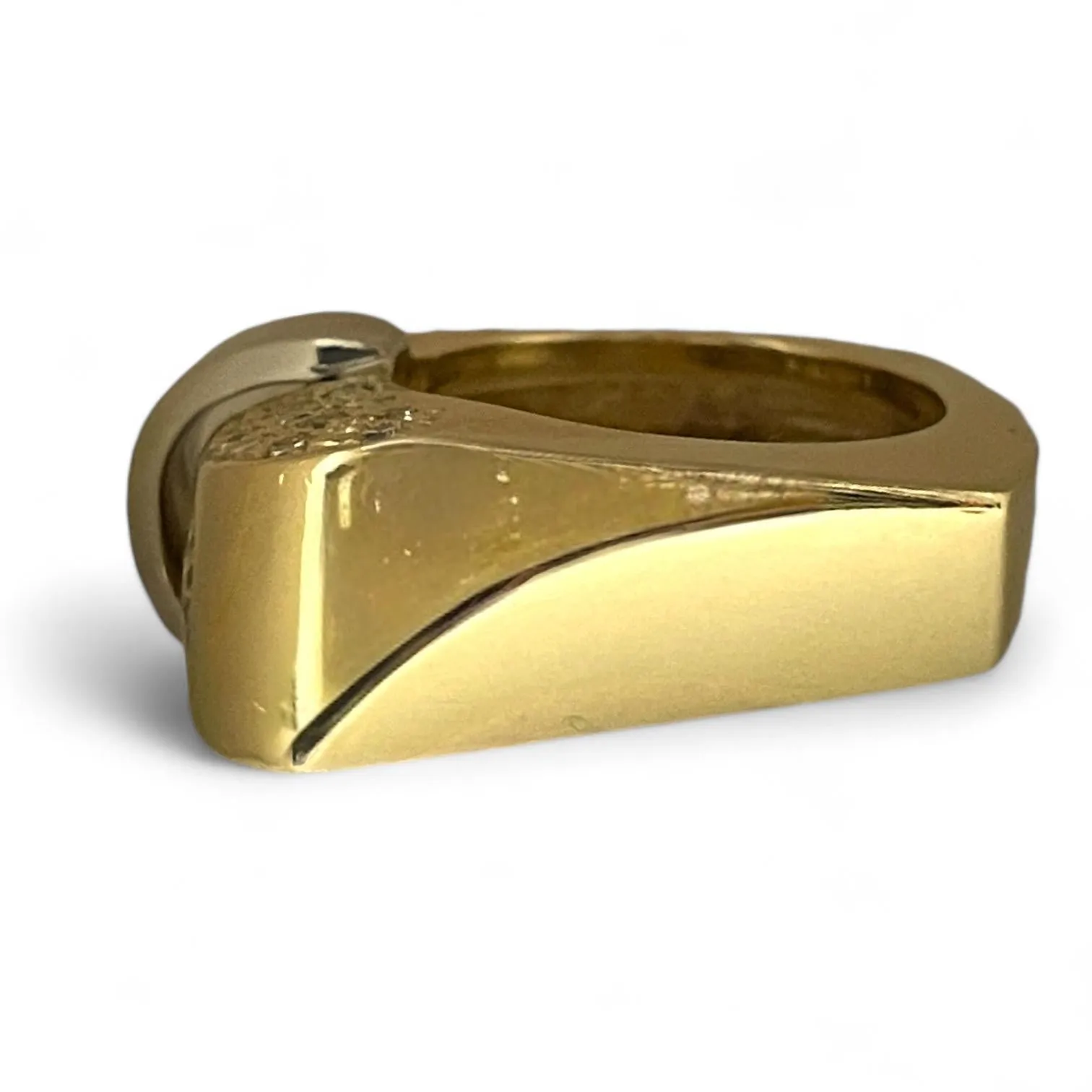 Modern 14K Yellow Gold Two Tone 1 Carat Diamond Ring