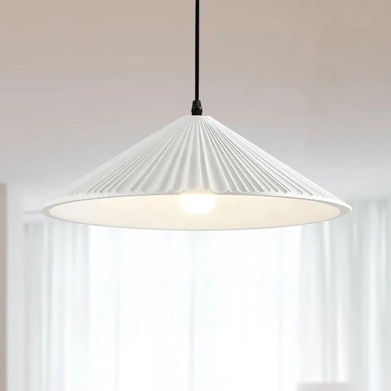 Modern Hat Ceiling Pendant Light - Resin, 1 Light, 8"/12.5"/16" Dia - Grey/White/Black