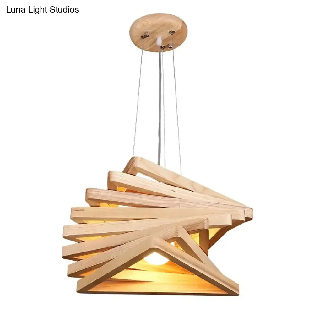 Modern Orb Bamboo Pendant Light - 1-Light Beige Suspended Fixture for Dining Table