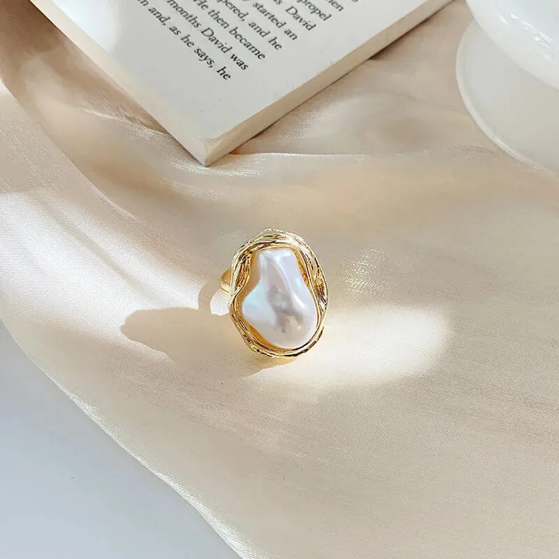 Molten Metal Gold & Silver Color Ring