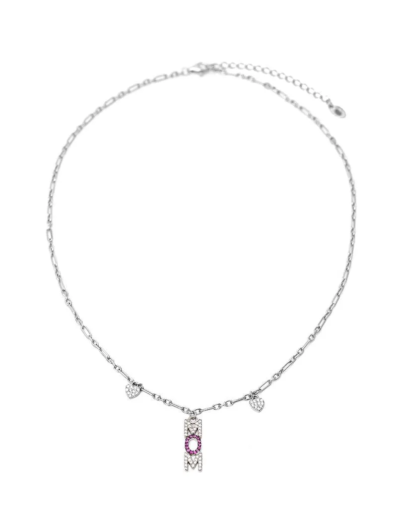 MOM CHARMS NECKLACE IN SILVER