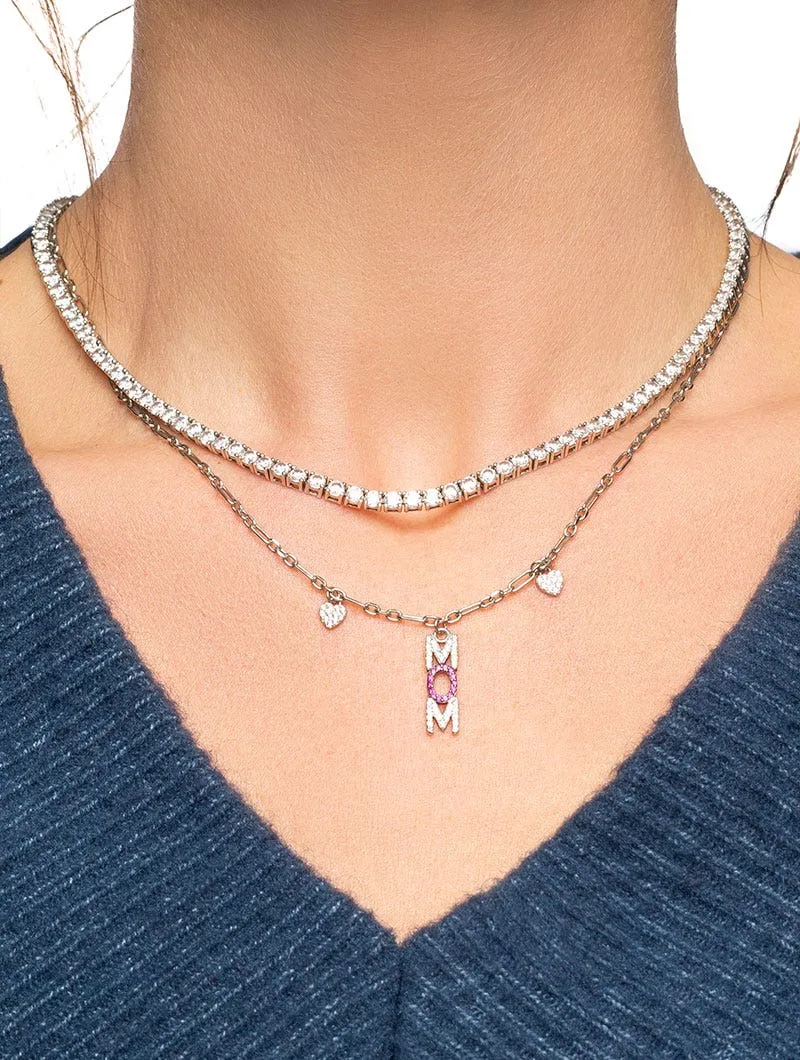 MOM CHARMS NECKLACE IN SILVER