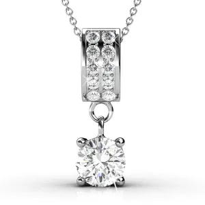 Monroe 18k White Gold Pendant Necklace with Round Cut Swarovski Crystals