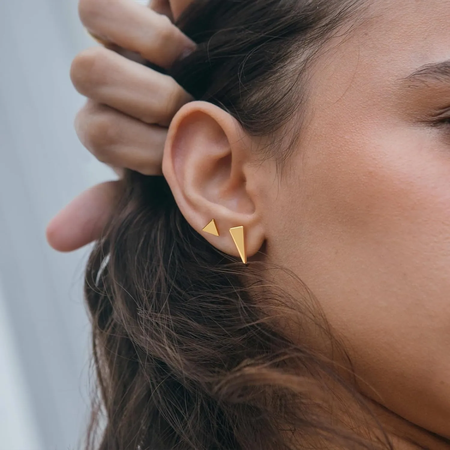 MTMY Gold Stud Earring for Women 2 Pairs of 14K Gold Plated Hypoallergenic Simple Small Stud Earring Set Tiny Bar, Circle, Heart, Triangle, Star, Crown, Flower Dainty Earrings Jewelry