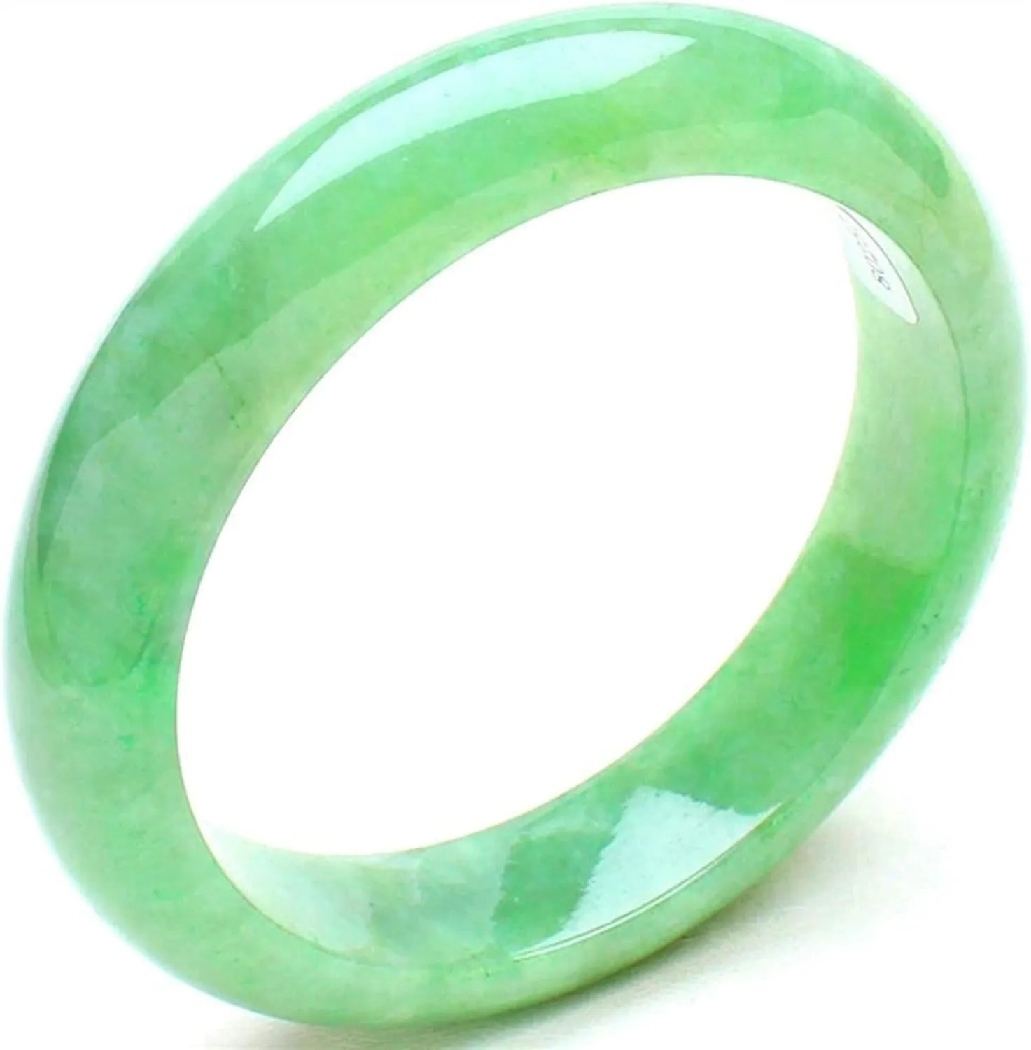 Natural Burmese Jade Bangle Genuine Green Elegant Classcial Jadeite Bracelet Chinese Retro Jewelry with Certificate (Size : 54mm)