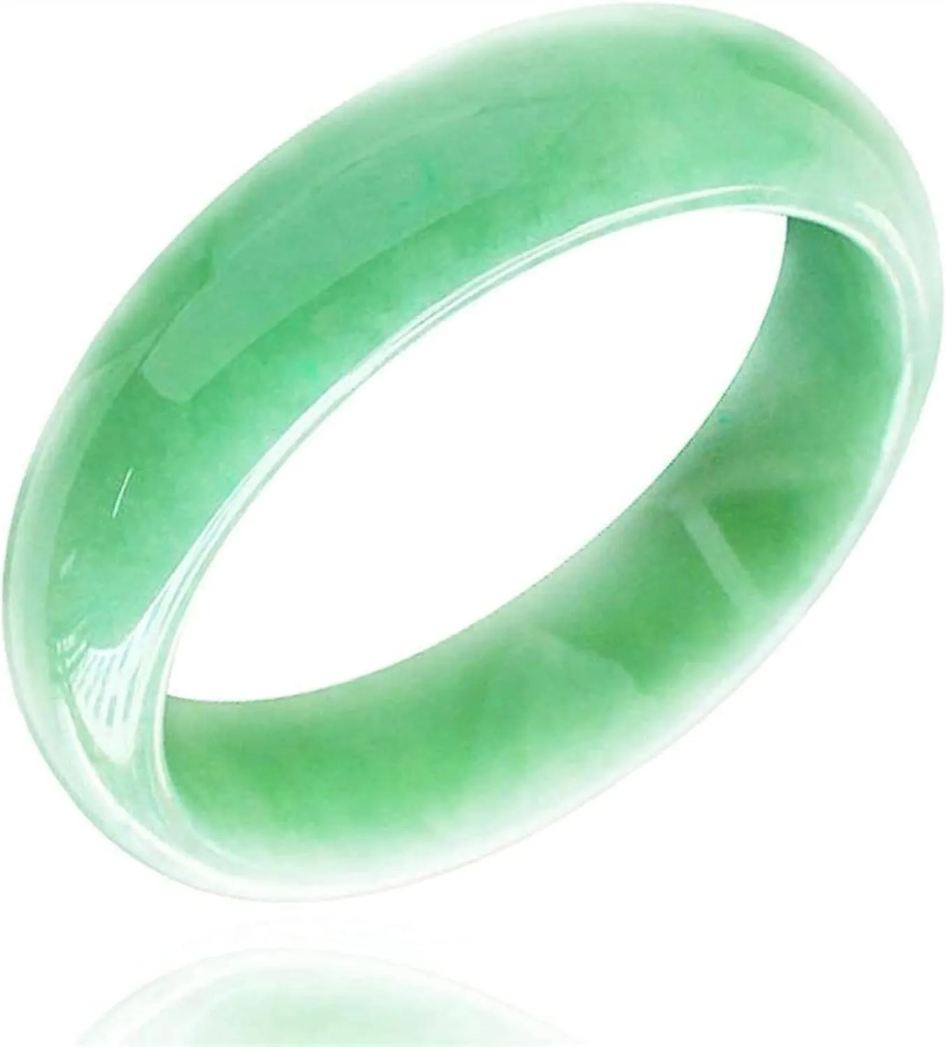 Natural Burmese Jade Bangle Genuine Green Elegant Classcial Jadeite Bracelet Chinese Retro Jewelry with Certificate (Size : 54mm)