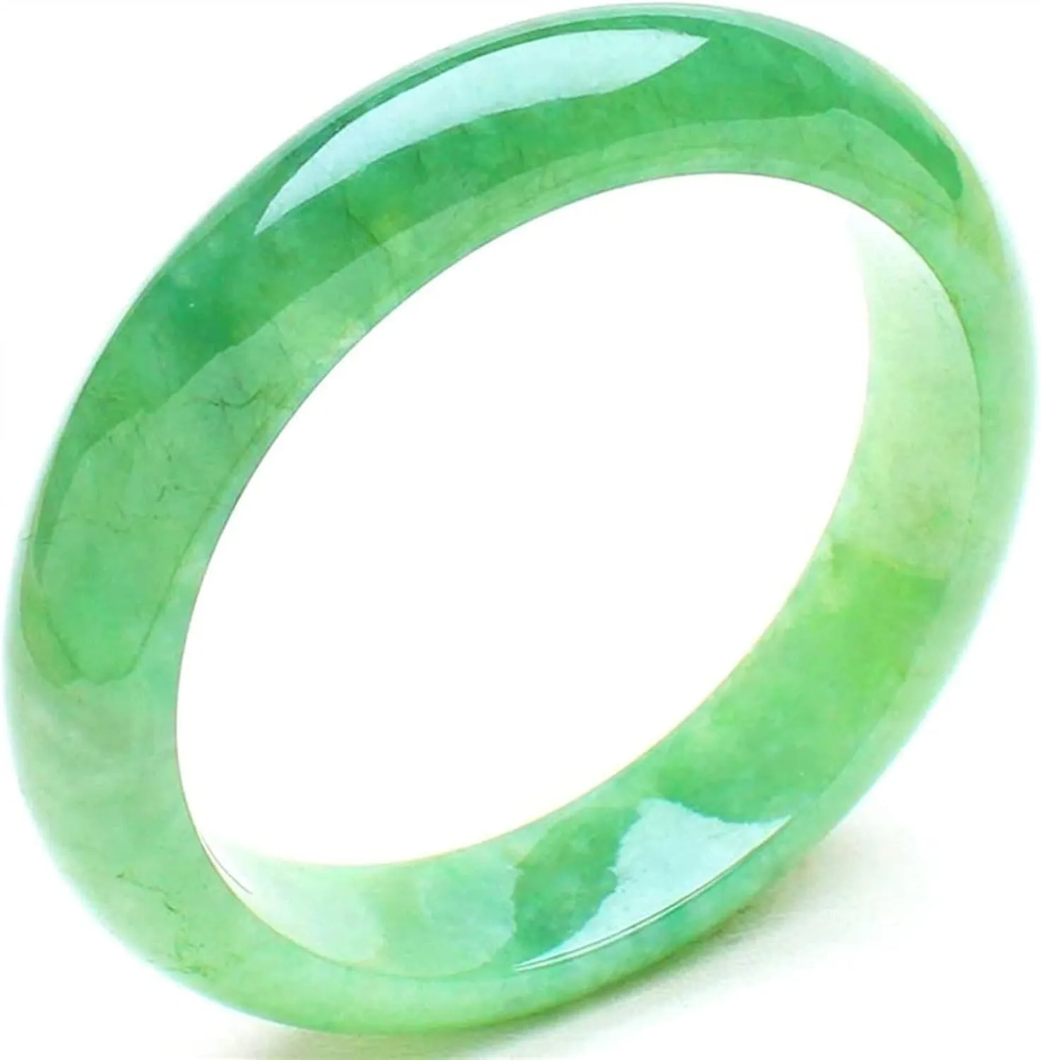 Natural Burmese Jade Bangle Genuine Green Elegant Classcial Jadeite Bracelet Chinese Retro Jewelry with Certificate (Size : 54mm)