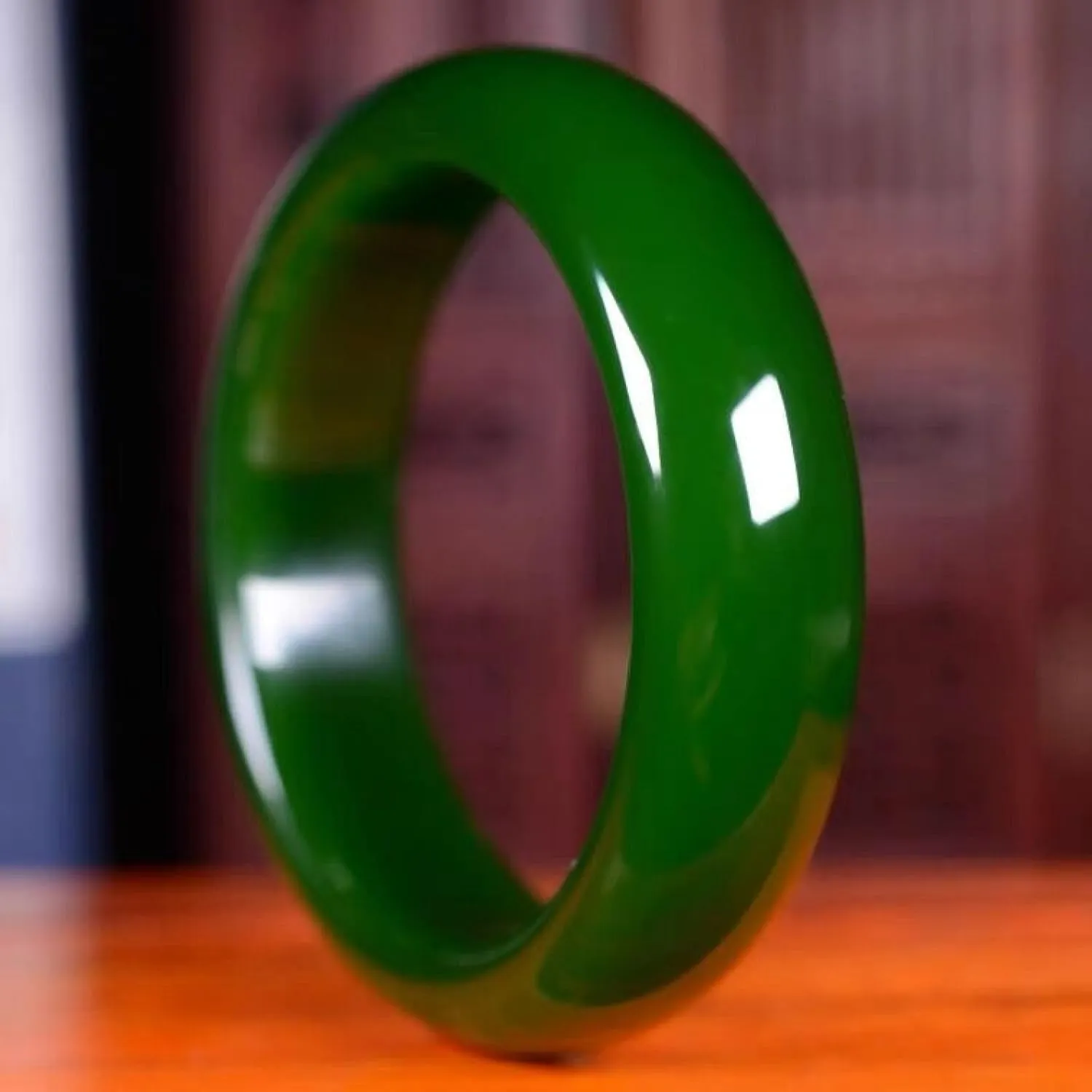 Natural Genuine Jade Bangle Bracelet For Women, Green Jade Bracelet,master-made, National-level Certification