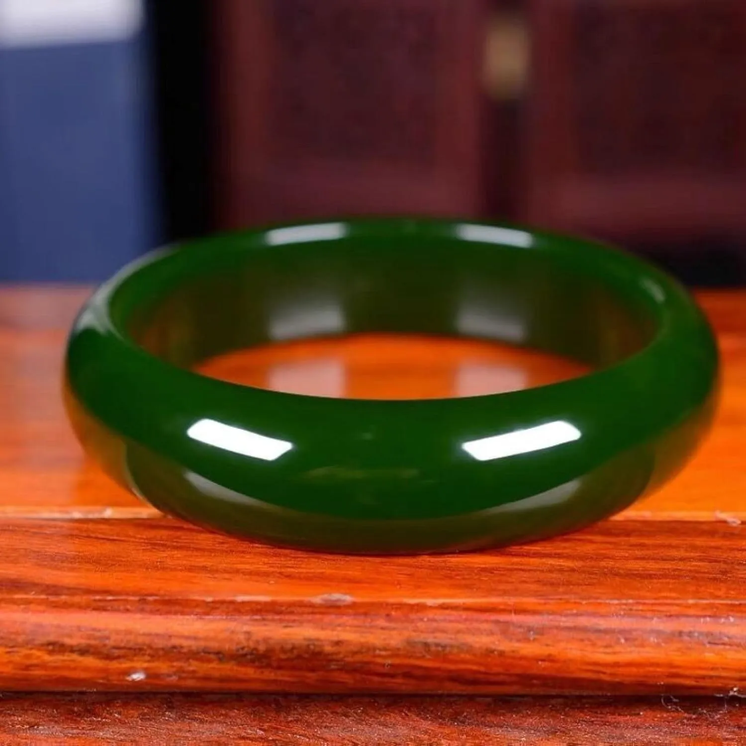 Natural Genuine Jade Bangle Bracelet For Women, Green Jade Bracelet,master-made, National-level Certification