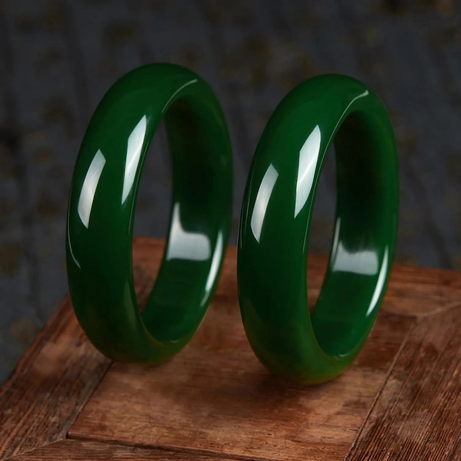 Natural Genuine Jade Bangle Bracelet For Women, Green Jade Bracelet,master-made, National-level Certification