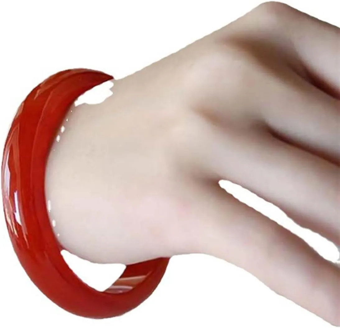 Natural Genuine Jade Bangle Bracelet, For Women Ice Red, Mid Width Engagement Bracelets, jade bracelet women