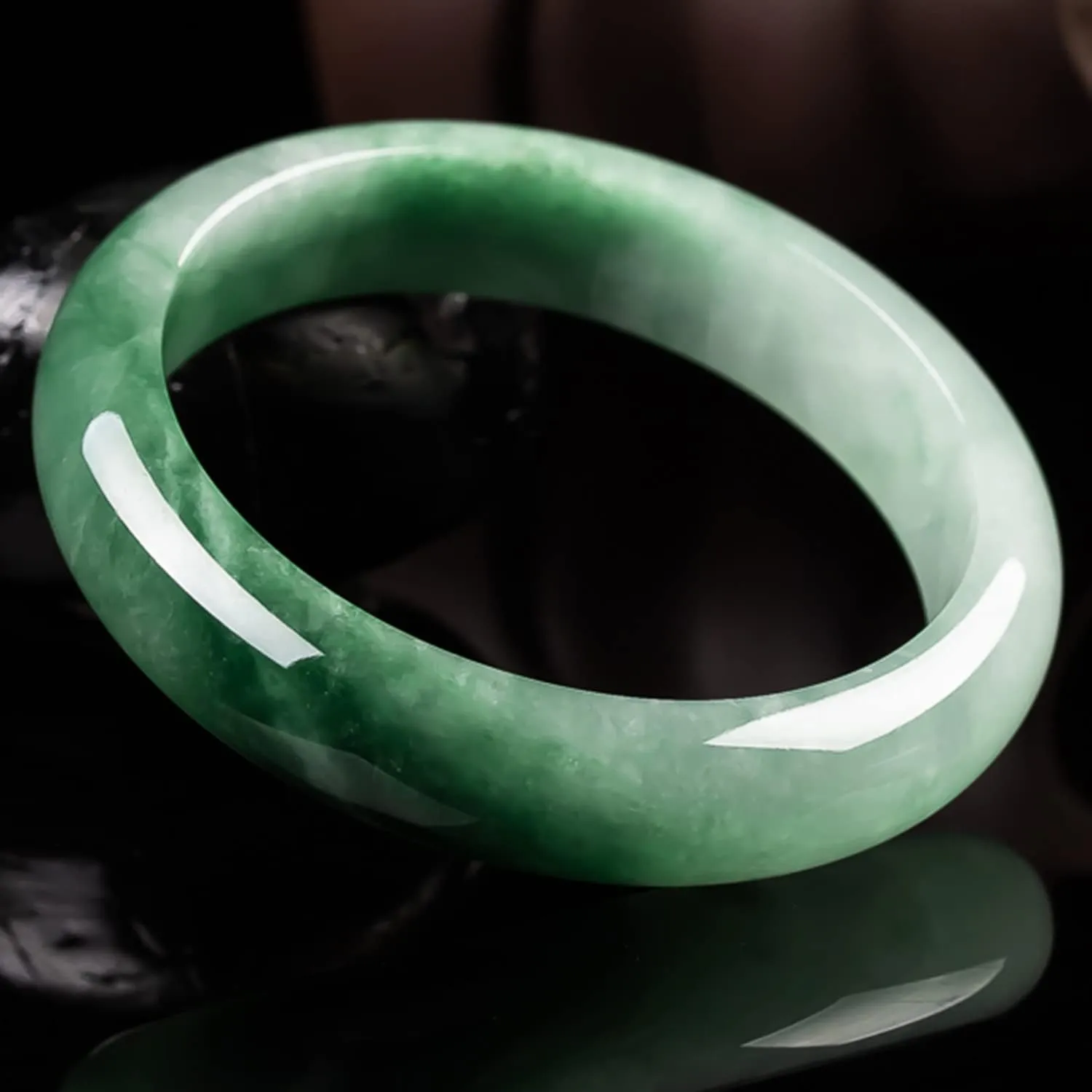 Natural Green Hetian Green Jade Bracelet Bangles Gemstone for Woman Jade Bracelet Bangles,55-56mm