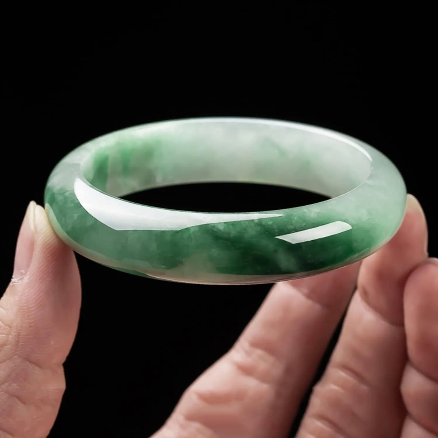 Natural Green Hetian Green Jade Bracelet Bangles Gemstone for Woman Jade Bracelet Bangles,55-56mm