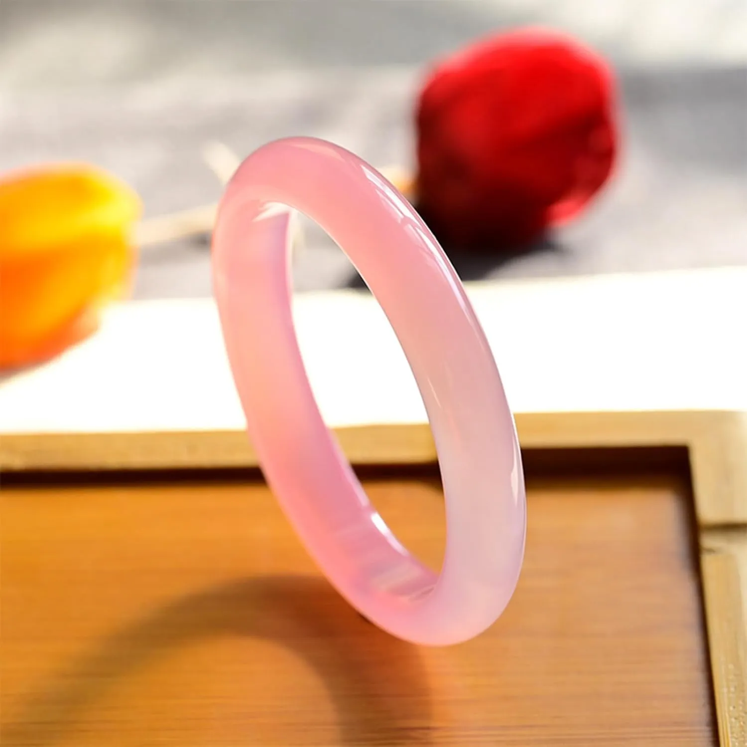 Natural Green Jade Bangle Bracelet for Women Genuine Pink Crystal Bracelet Gift For Daughter