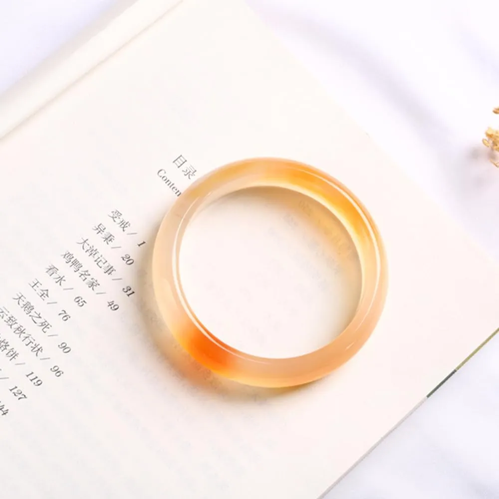 Natural Ice Jade Bangle Bracelet for Women Chalcedony Jade Bangle Feng Shui Bracelet Good Luck Bangle Round Jade Stone Bangle for Woman Birthday Wedding