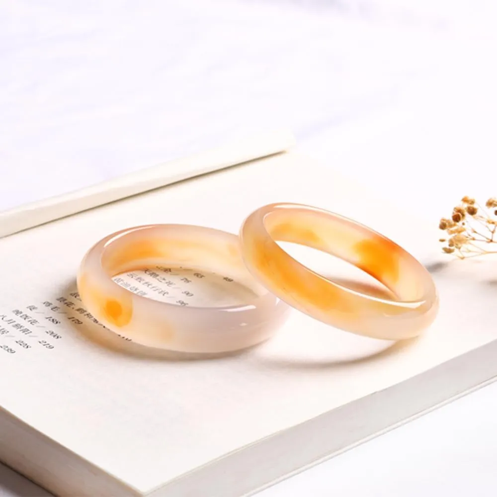 Natural Ice Jade Bangle Bracelet for Women Chalcedony Jade Bangle Feng Shui Bracelet Good Luck Bangle Round Jade Stone Bangle for Woman Birthday Wedding