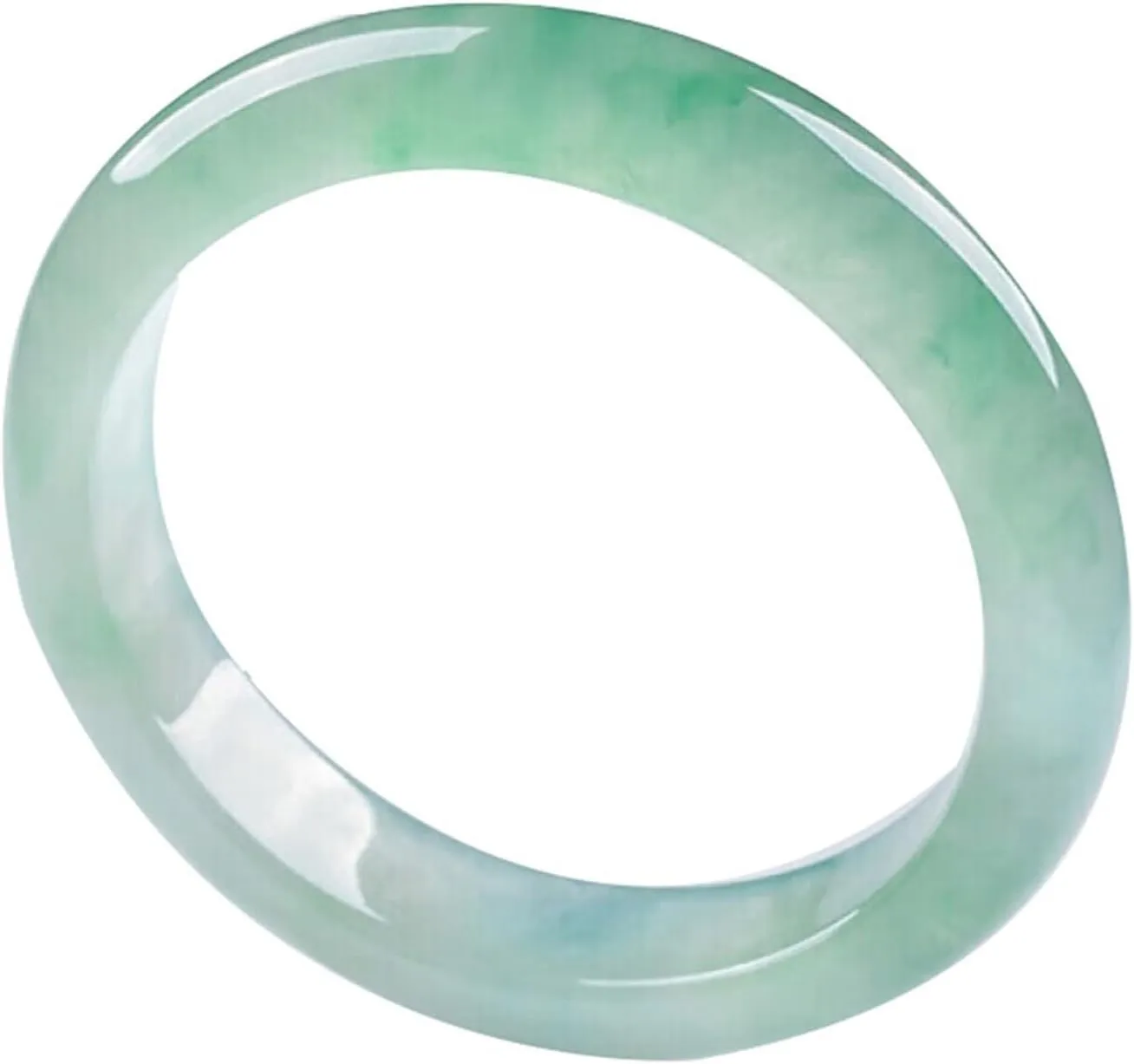 Natural Jade Bangle Bracelet for Women, Burmese Genuine Green Ice Transparent Jadeite Bangle