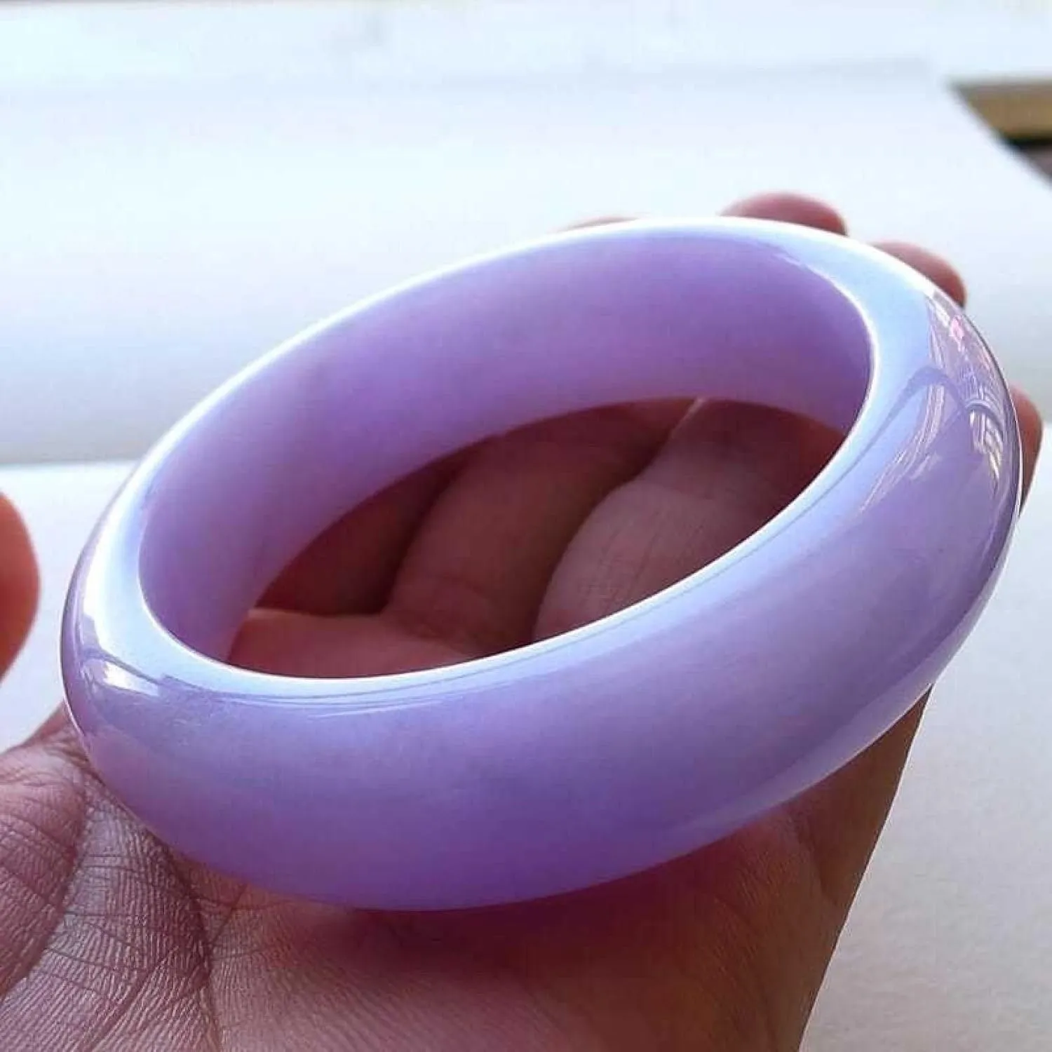 Natural Jade Bangle Bracelet for Women Genuine Ice Purple Noble and Elegant Bracelet with Gift Box